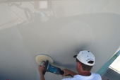 compounding boat hull