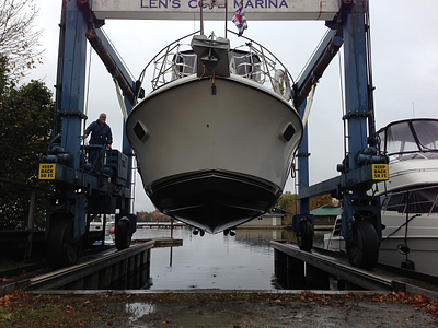 haulout at marina on big rideau lake 