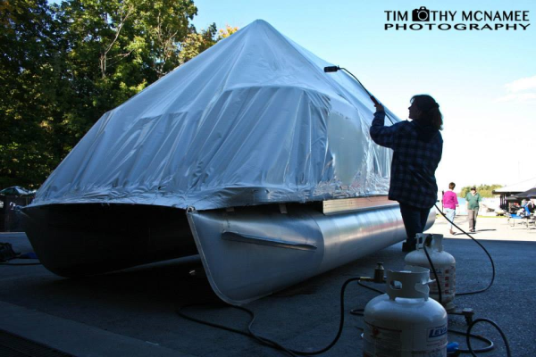 Shrink wrapping boats