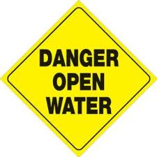 danger open water sign